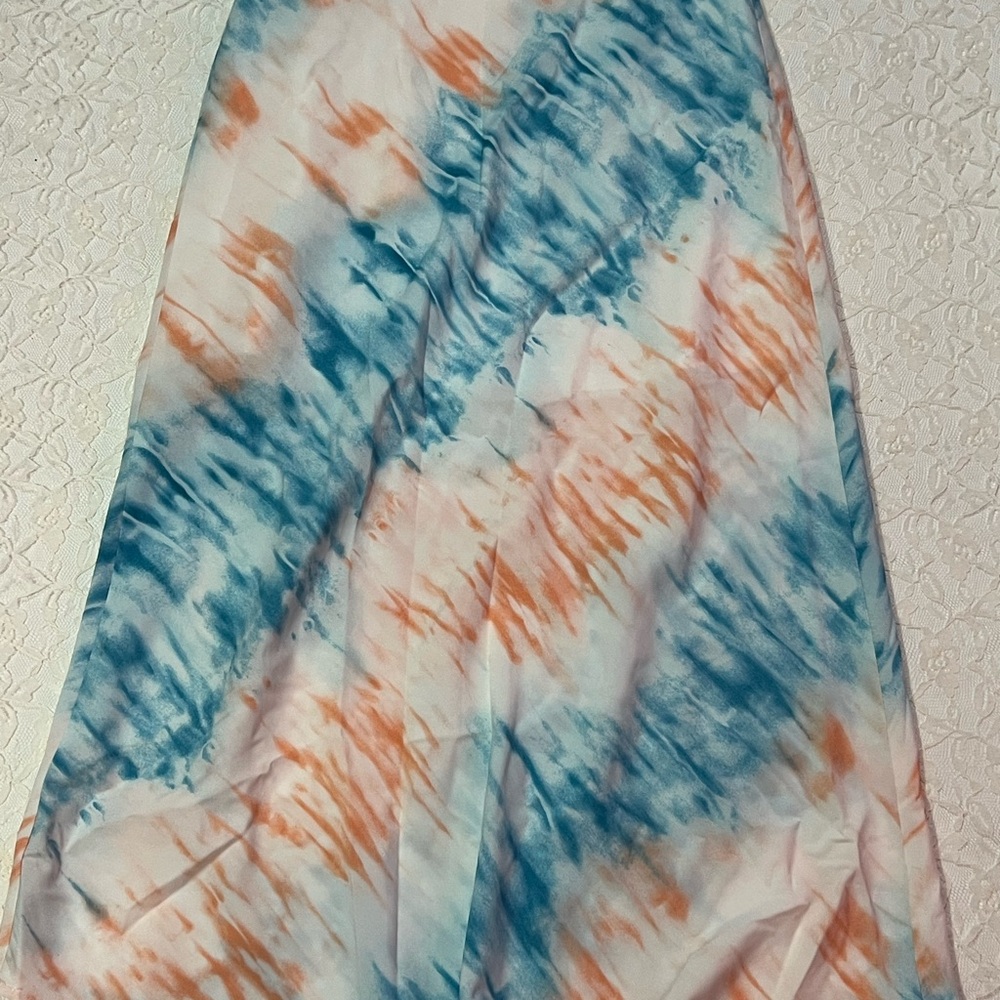 Love Riche Blue and Pink A-Line Maxi Skirt